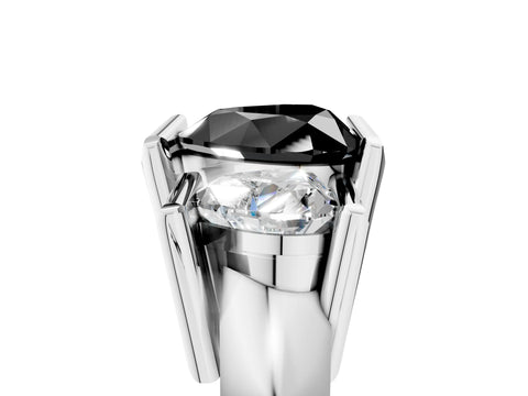 White gold Three Stone Fancy Black Heart Cut Cut Channel Set Diamond Ring_29
