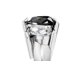 White gold Three Stone Fancy Black Heart Cut Cut Channel Set Diamond Ring_5