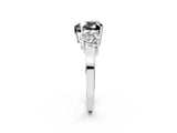 White gold Three-Stone Fancy Black Heart Cut Cut Diamond Engagement Ring with Flat Band and Four-Prong Setting_14