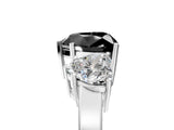 White gold Three-Stone Fancy Black Heart Cut Cut Diamond Engagement Ring with Flat Band and Four-Prong Setting_19