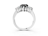 White gold Three-Stone Fancy Black Heart Cut Cut Diamond Engagement Ring with Flat Band and Four-Prong Setting_21