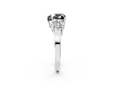 White gold Three-Stone Fancy Black Heart Cut Cut Diamond Engagement Ring with Flat Band and Four-Prong Setting_25