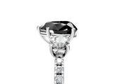 White gold Three-Stone Fancy Black Heart Cut Cut Diamond Pavé Band with Prong Setting_32