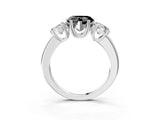 White gold Three-Stone Fancy Black Heart Cut Cut Diamond Ring with Channel Set Band and Four-Prong Setting_15