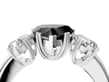 White gold Three-Stone Fancy Black Heart Cut Cut Diamond Ring with Channel Set Band and Four-Prong Setting_16