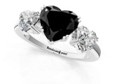 White gold Three-Stone Fancy Black Heart Cut Cut Diamond Ring with Channel Set Band and Four-Prong Setting_37