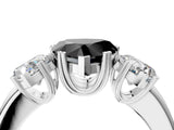 White gold Three-Stone Fancy Black Heart Cut Cut Diamond Ring with Channel Set Band and Four-Prong Setting_40