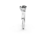 White gold Three-Stone Fancy Black Heart Cut Cut Diamond Ring with Prong Setting and Classic Band_2