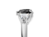 White gold Three-Stone Fancy Black Heart Cut Cut Diamond Ring with Trillion Side Stones and Four-Prong Setting_16