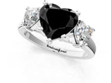 White gold Three-Stone Fancy Black Heart Cut Cut Solitaire Ring with Classic Prong Setting_13