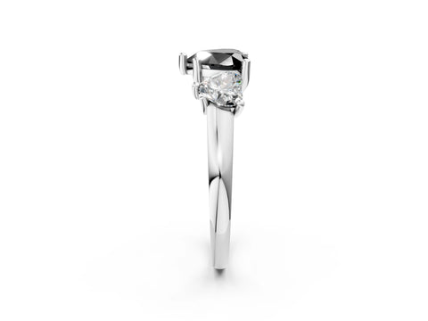 White gold Three-Stone Fancy Black Heart Cut Cut Solitaire Ring with Classic Prong Setting_14