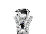 White gold Three-Stone Fancy Black Heart Cut Diamond Engagement Ring with Pave Band and Prong Setting_17