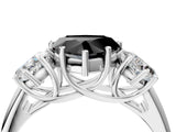 White gold Three-Stone Fancy Black Heart Cut Diamond Engagement Ring with Prong Setting_19