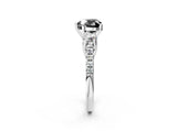 White gold Three-Stone Fancy Black Heart Cut Diamond Pavé Band with Four-Prong Setting_2