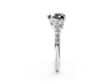 White gold Three-Stone Fancy Black Heart Cut Diamond Ring with Pavé Band and Prong Setting_86