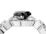 White gold Three-Stone Fancy Black Heart Cut Diamond Wave Pave Band with Prong Setting_22