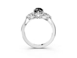 White gold Three-Stone Fancy Black Marquise Cut Brilliant Diamond Solitaire Ring with Tapered Band and Four-Prong Setting_22