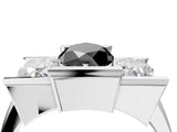 White gold Three Stone Fancy Black Marquise Cut Cut Channel Set Diamond Ring_28