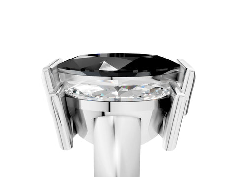 White gold Three Stone Fancy Black Marquise Cut Cut Channel Set Diamond Ring_29