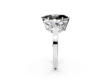 White gold Three-Stone Fancy Black Marquise Cut Cut Diamond Engagement Ring with Flat Band and Four-Prong Setting_14