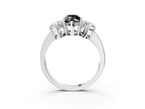White gold Three-Stone Fancy Black Marquise Cut Cut Diamond Engagement Ring with Flat Band and Four-Prong Setting_15