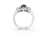 White gold Three-Stone Fancy Black Marquise Cut Cut Diamond Engagement Ring with Flat Band and Four-Prong Setting_15