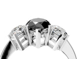 White gold Three-Stone Fancy Black Marquise Cut Cut Diamond Engagement Ring with Flat Band and Four-Prong Setting_16