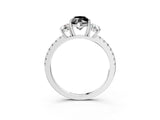 White gold Three-Stone Fancy Black Marquise Cut Cut Diamond Pavé Band with Prong Setting_30