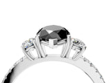 White gold Three-Stone Fancy Black Marquise Cut Cut Diamond Pavé Band with Prong Setting_31