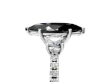 White gold Three-Stone Fancy Black Marquise Cut Cut Diamond Pavé Band with Prong Setting_32
