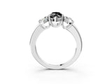 White gold Three-Stone Fancy Black Marquise Cut Cut Diamond Ring with Channel Set Band and Four-Prong Setting_15