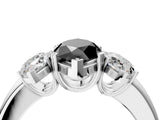 White gold Three-Stone Fancy Black Marquise Cut Cut Diamond Ring with Channel Set Band and Four-Prong Setting_16