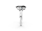 White gold Three-Stone Fancy Black Marquise Cut Cut Diamond Ring with Channel Set Band and Four-Prong Setting_2