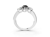 White gold Three-Stone Fancy Black Marquise Cut Cut Diamond Ring with Channel Set Band and Four-Prong Setting_3