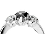 White gold Three-Stone Fancy Black Marquise Cut Cut Diamond Ring with Channel Set Band and Four-Prong Setting_4