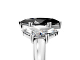 White gold Three-Stone Fancy Black Marquise Cut Cut Diamond Ring with Channel Set Band and Four-Prong Setting_5
