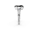 White gold Three-Stone Fancy Black Marquise Cut Cut Diamond Ring with Channel-Set Band and Prong Setting_2