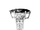 White gold Three-Stone Fancy Black Marquise Cut Cut Diamond Ring with Channel-Set Band and Prong Setting_5
