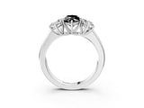 White gold Three-Stone Fancy Black Marquise Cut Cut Diamond Ring with Prong Setting and Classic Band_3