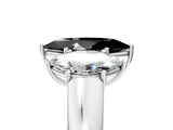 White gold Three-Stone Fancy Black Marquise Cut Cut Diamond Ring with Prong Setting and Classic Band_5