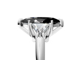 White gold Three-Stone Fancy Black Marquise Cut Cut Diamond Ring with Trillion Side Stones and Four-Prong Setting_16