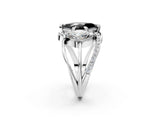 White gold Three-Stone Fancy Black Marquise Cut Cut Diamond Split Shank Prong Set Ring_2