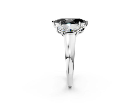 White gold Three-Stone Fancy Black Marquise Cut Cut Solitaire Ring with Classic Prong Setting_14