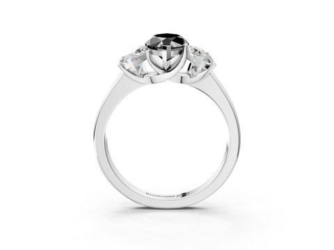 White gold Three-Stone Fancy Black Marquise Cut Cut Solitaire Ring with Classic Prong Setting_15