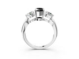 White gold Three-Stone Fancy Black Marquise Cut Diamond Channel Set Engagement Ring with Prong Setting_15