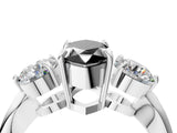 White gold Three-Stone Fancy Black Marquise Cut Diamond Channel Set Engagement Ring with Prong Setting_16