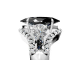 White gold Three-Stone Fancy Black Marquise Cut Diamond Engagement Ring with Pave Band and Prong Setting_17