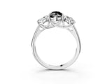 White gold Three-Stone Fancy Black Marquise Cut Diamond Engagement Ring with Prong Setting_18