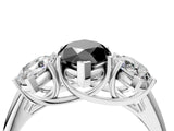 White gold Three-Stone Fancy Black Marquise Cut Diamond Engagement Ring with Prong Setting_19