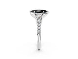 White gold Three-Stone Fancy Black Marquise Cut Diamond Pavé Band with Four-Prong Setting_2